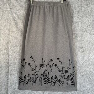 Vintage Flocked Velvet Skirt Large Whimsigoth Fairy Midi Grunge Butterfly Pheobe